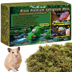 Riare premium sphagnum moss packaging detail for terrarium setup and moisture control.
