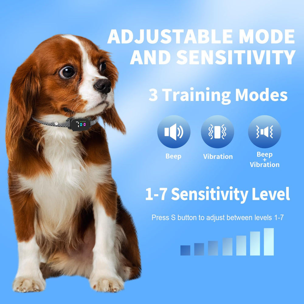 RICIVI anti-bark collar small dog with HD display for easy setup