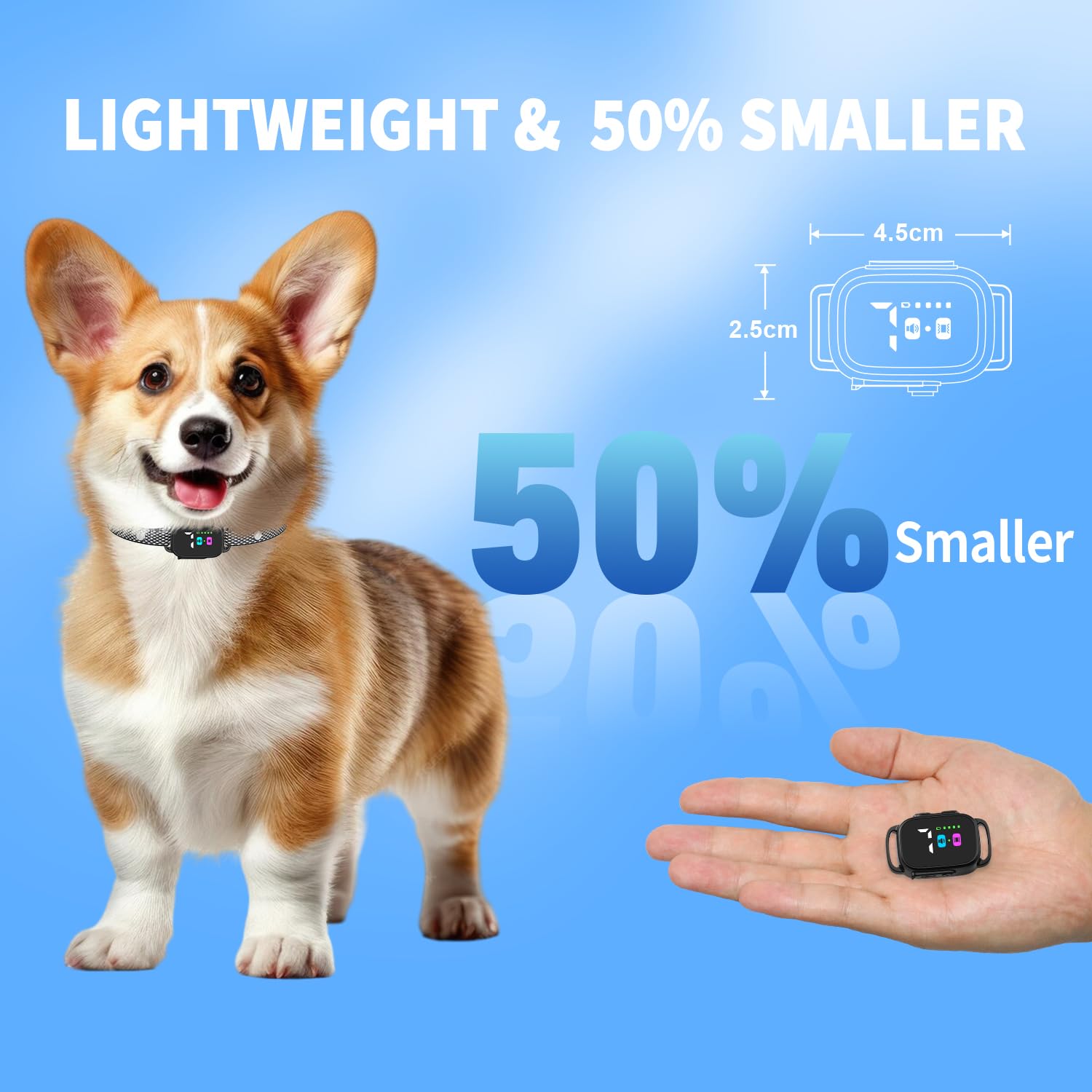 RICIVI anti-bark collar small dog IP67 waterproof for wet days