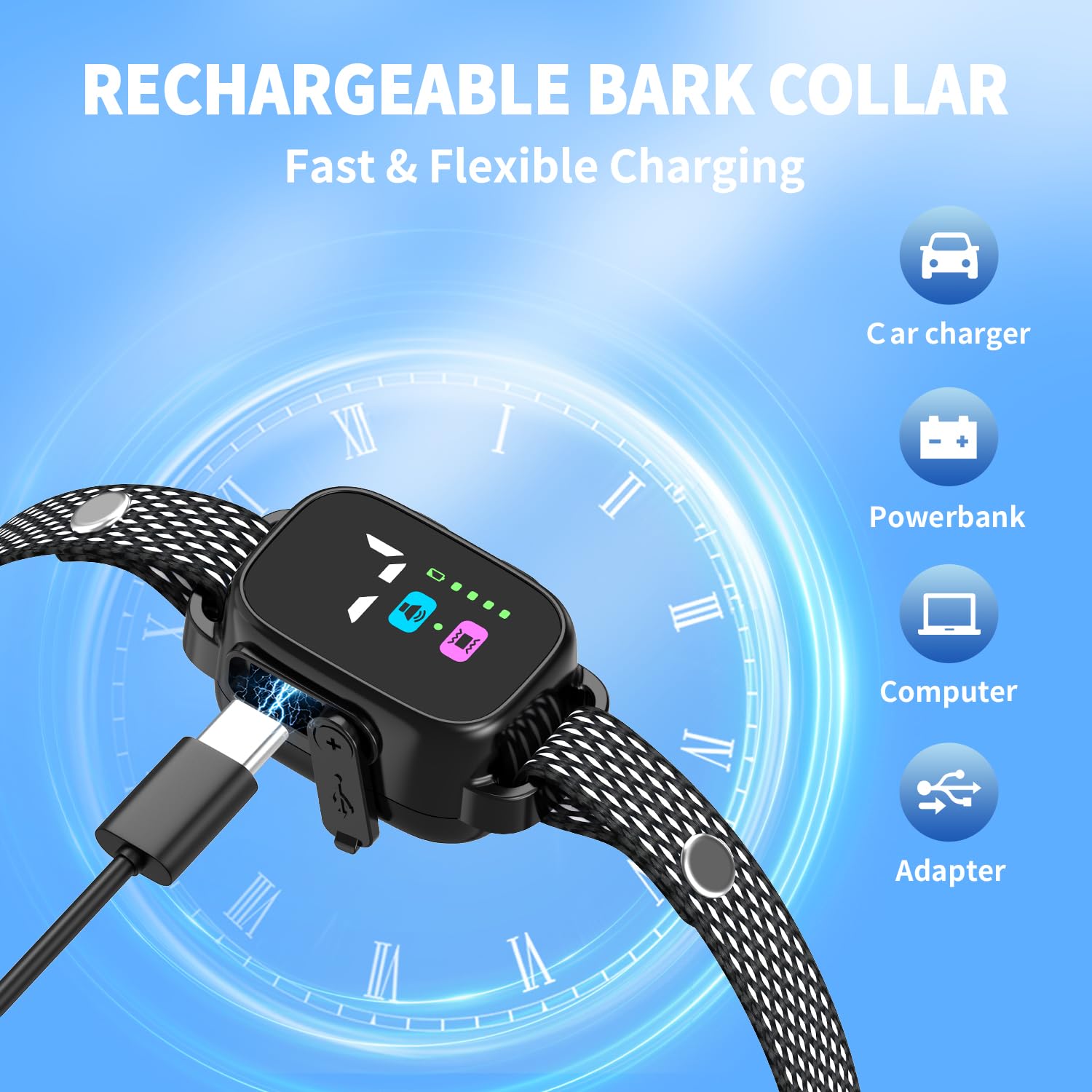 RICIVI anti-bark collar small dog Type-C charging port
