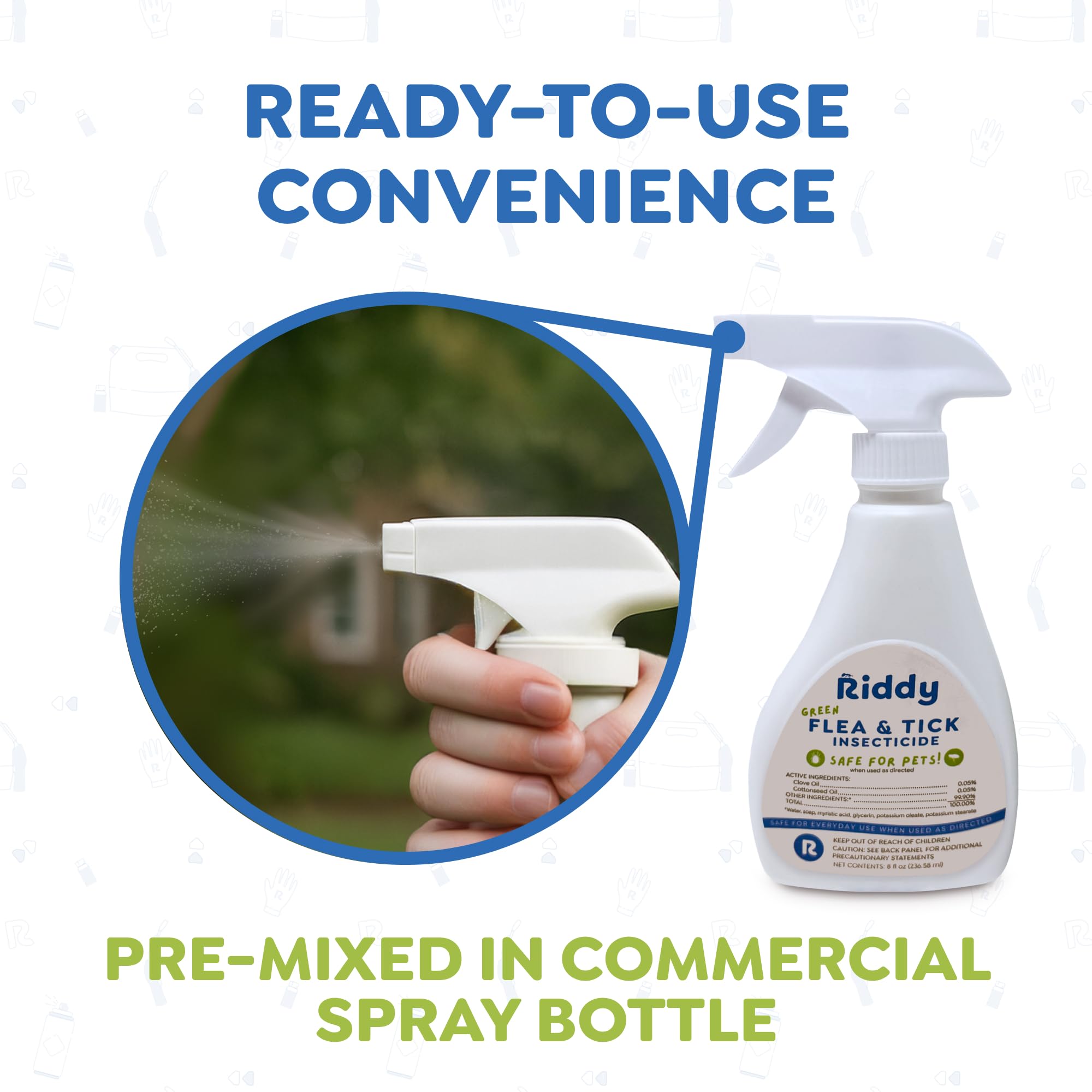Riddy clove oil natural ingredients close-up for pet-friendly use.