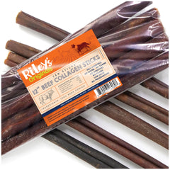 Riley's collagen sticks for dogs 12-inch, durable chew provides focused play and dental support.