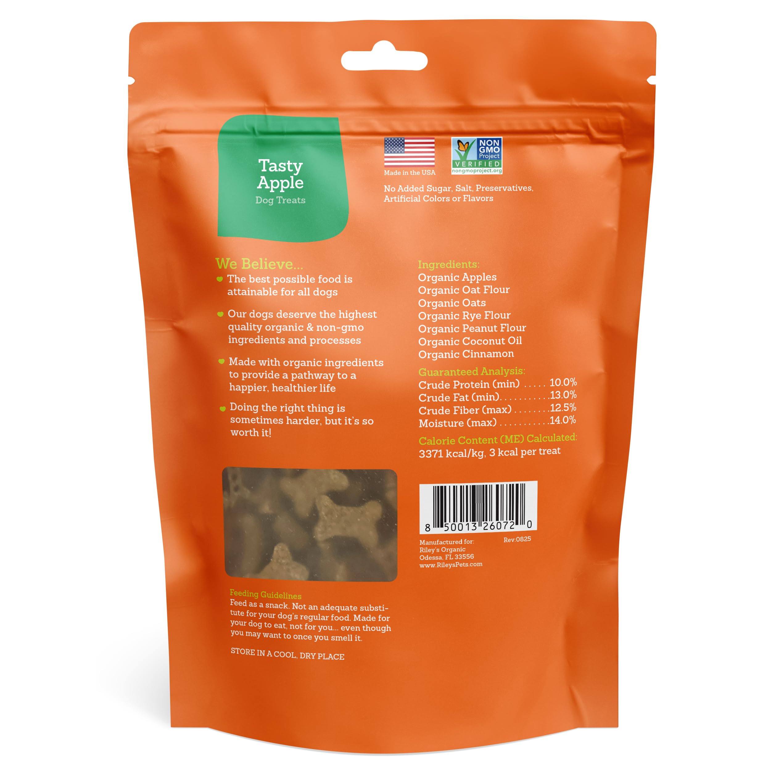Riley's dog treats pack-shot showcases USA-made quality