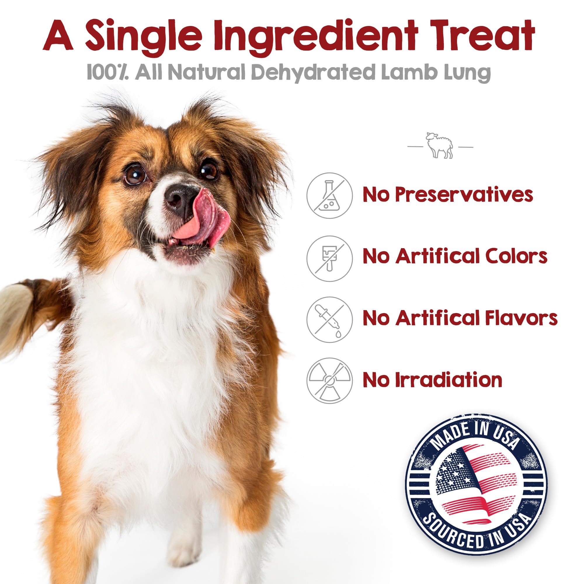 Riley's lamb lung treats showing crunchy texture loved by dogs