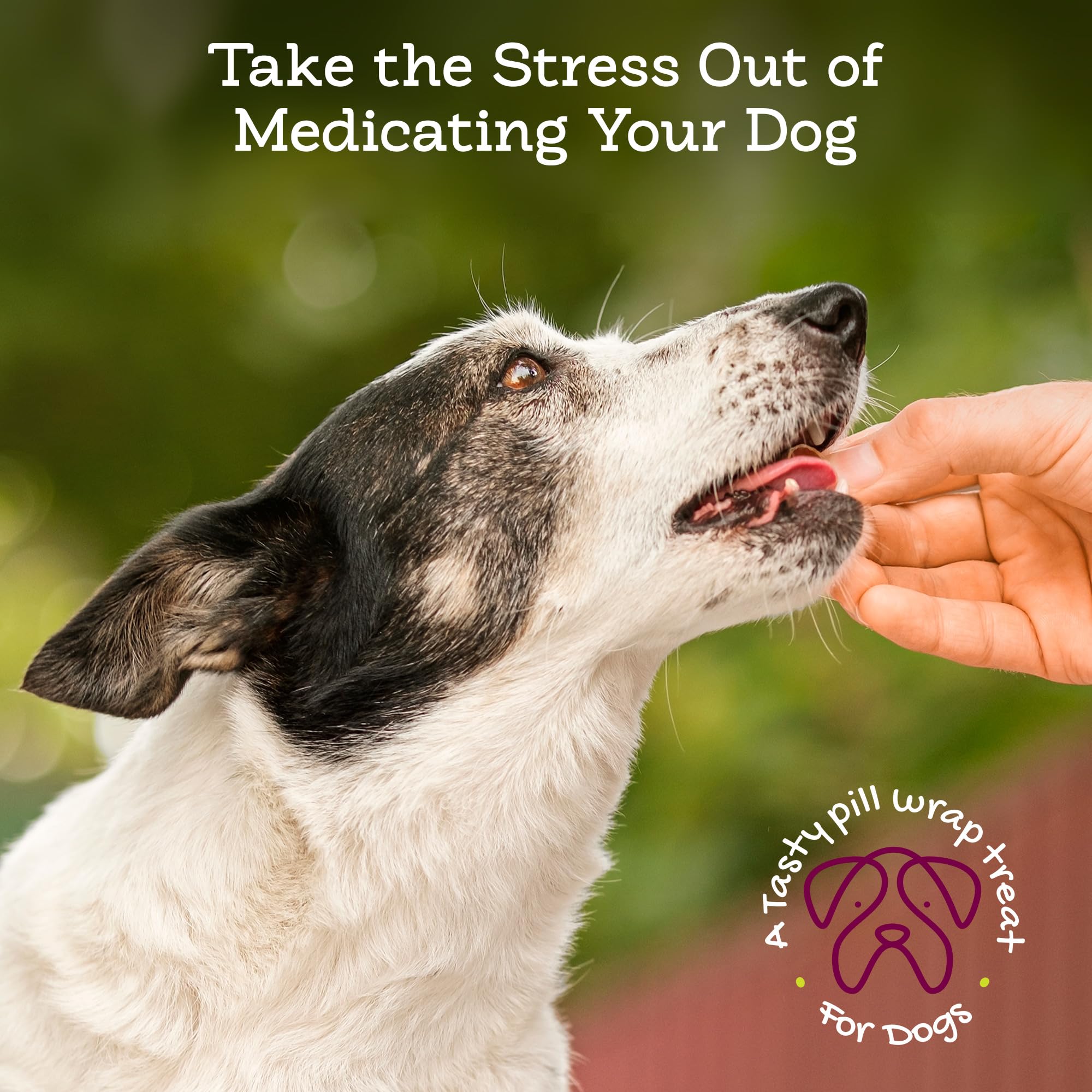 USA-made Riley's Pill Wrap packaging for convenient pet medication time.