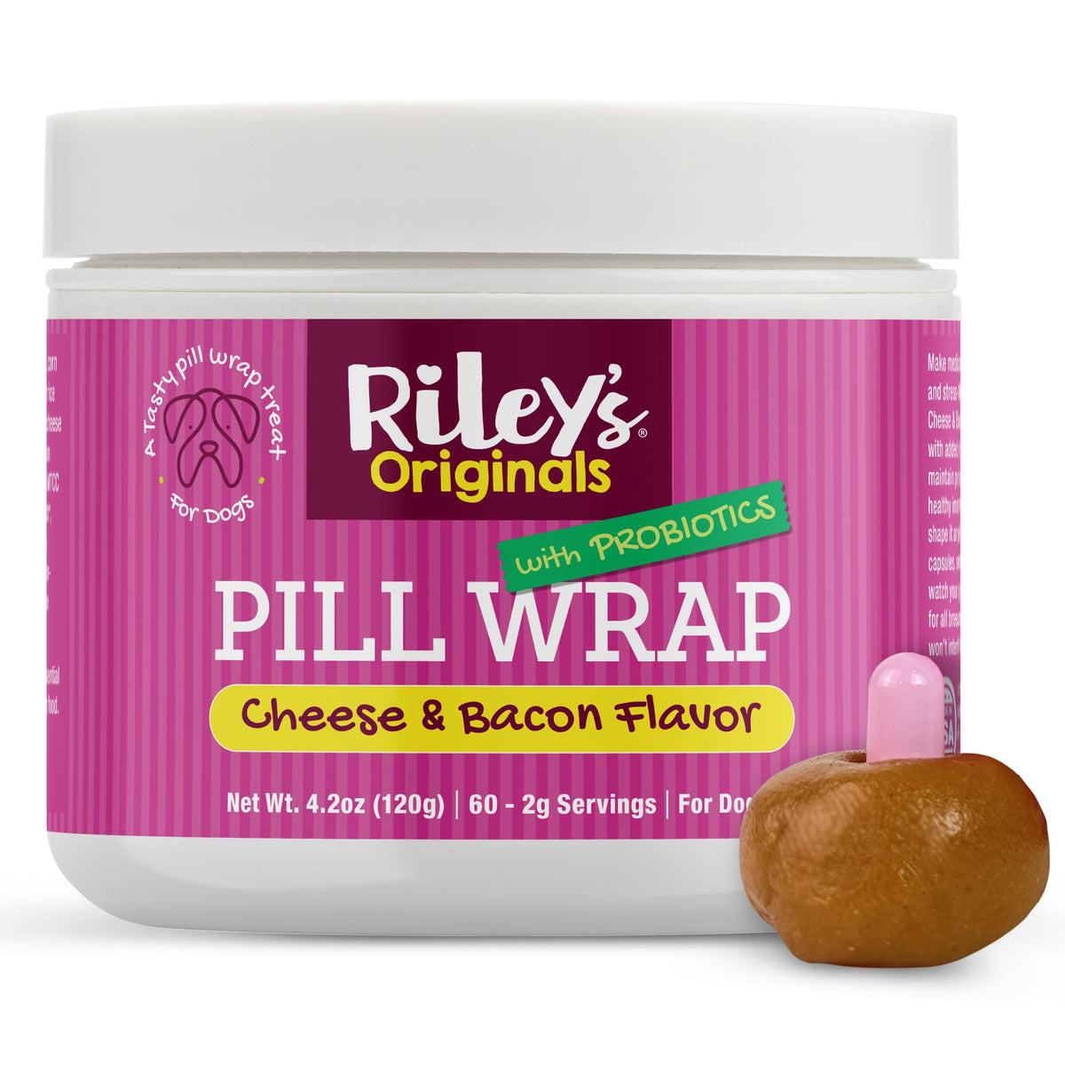 Riley's Pill Wrap cheese-bacon treat masking pills for dogs