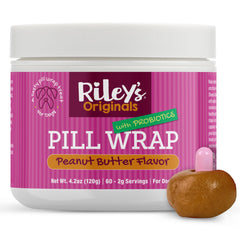 Riley's Pill Wrap dog paste around peanut butter pill for easy masking
