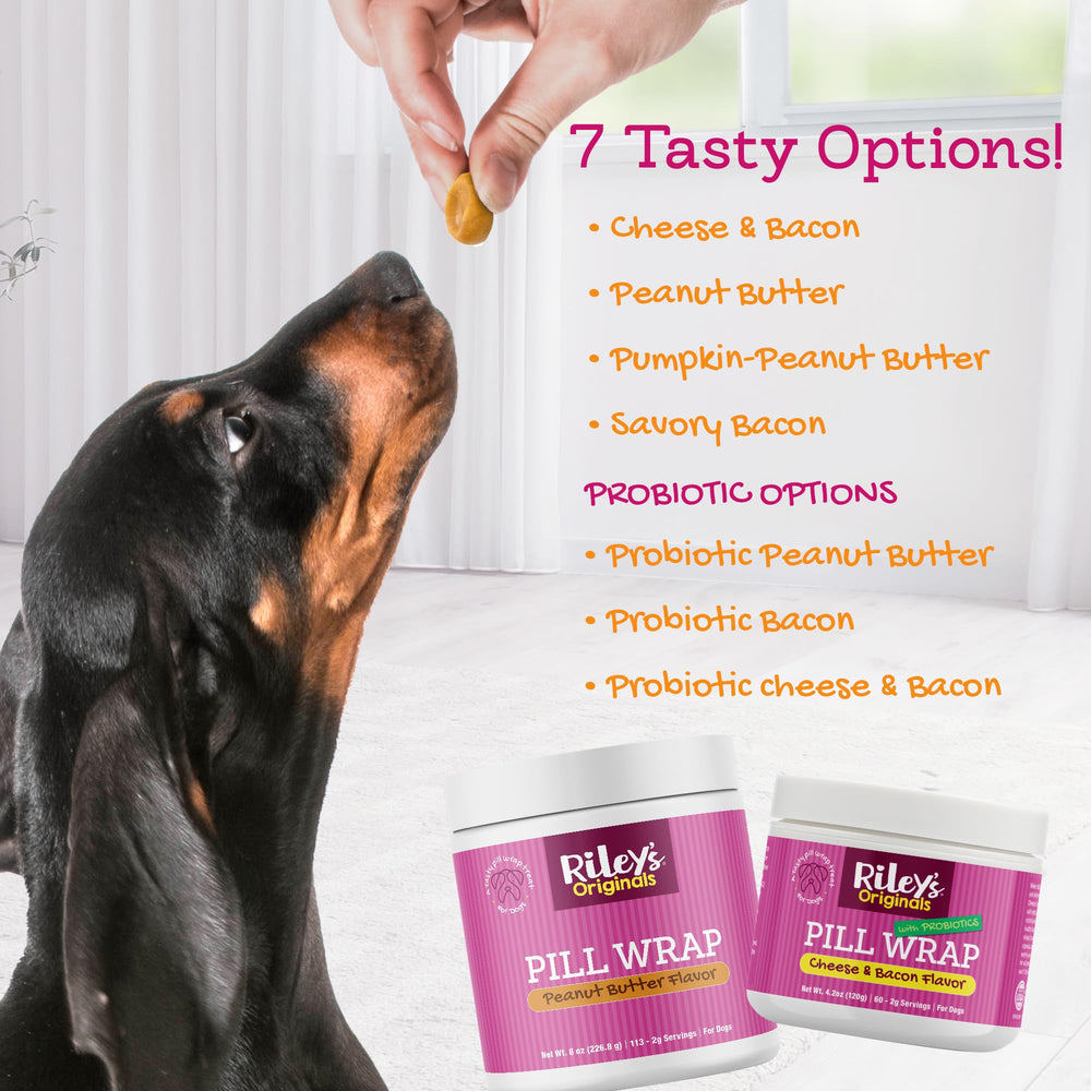 Riley's Pill Wrap peanut butter flavor for easier pill administration