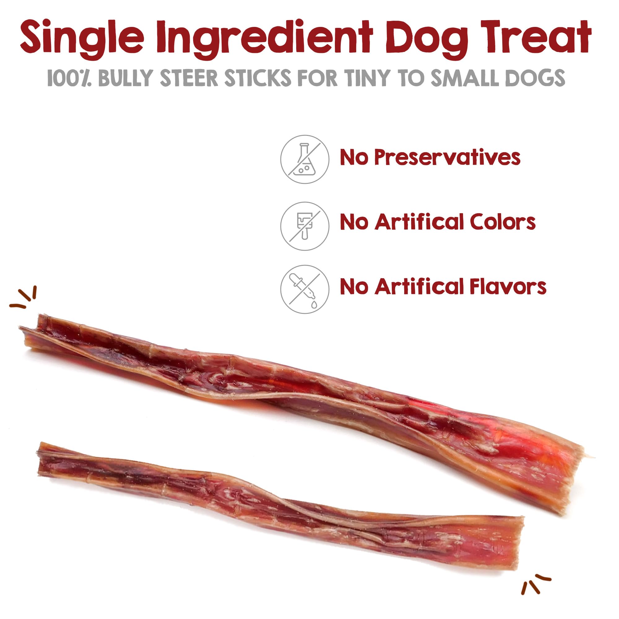 Riley's odor-free bully sticks offer clean chewing for puppies.