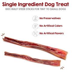 Riley's odor-free bully sticks offer clean chewing for puppies.