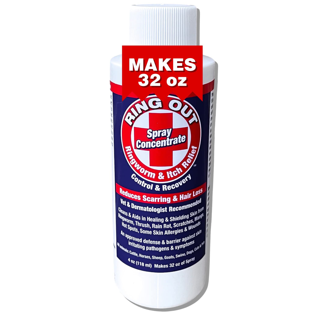 Ring Out ring-out-ringworm-spray-application helps soothe itching on pets.