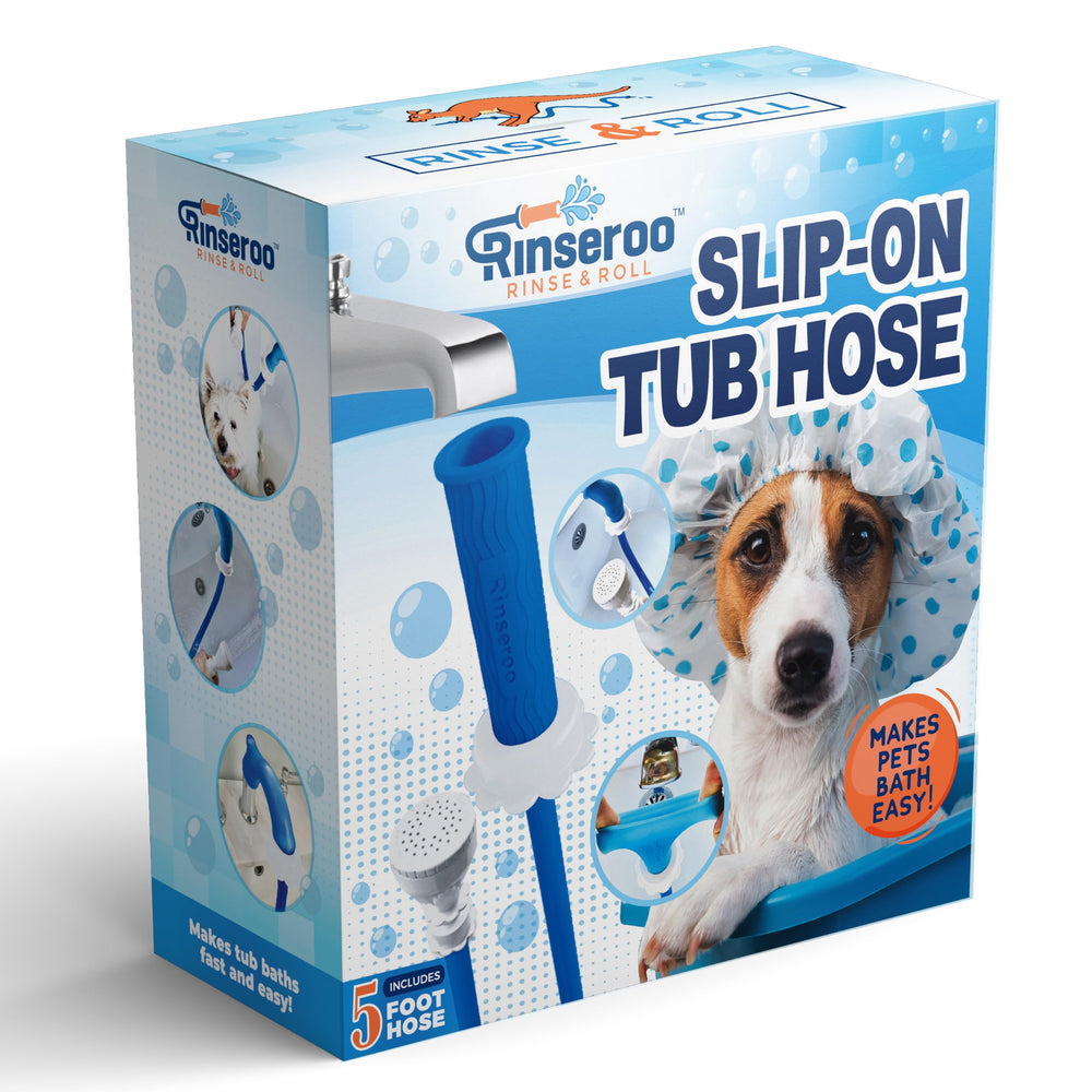 No-install Rinseroo setup on tub spout, quick and tool-free