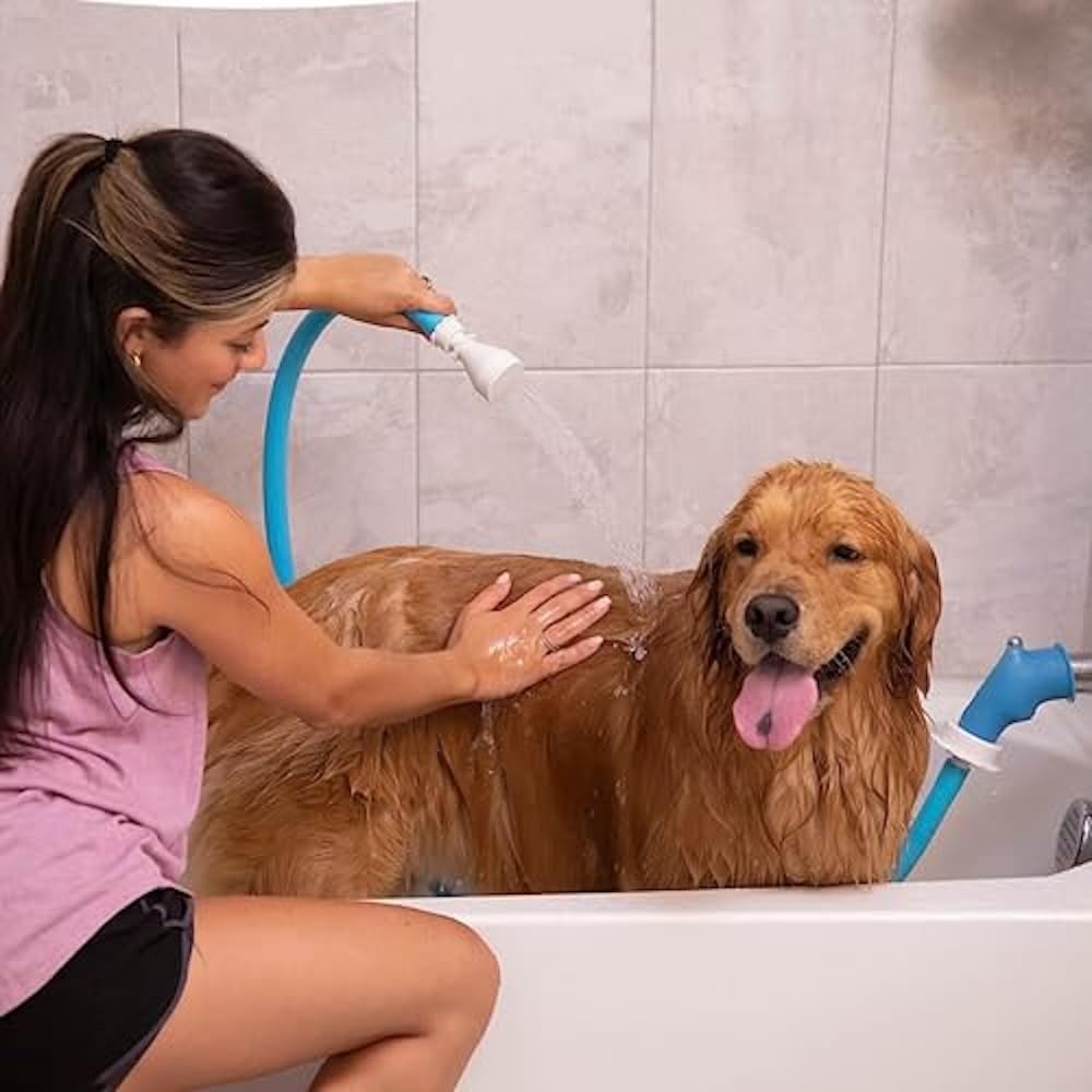 Rinseroo slip-on bathtub sprayer on faucet for swift rinsing