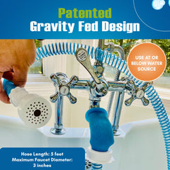 Rinseroo tub spout attachment fits up to 3 inches for secure use