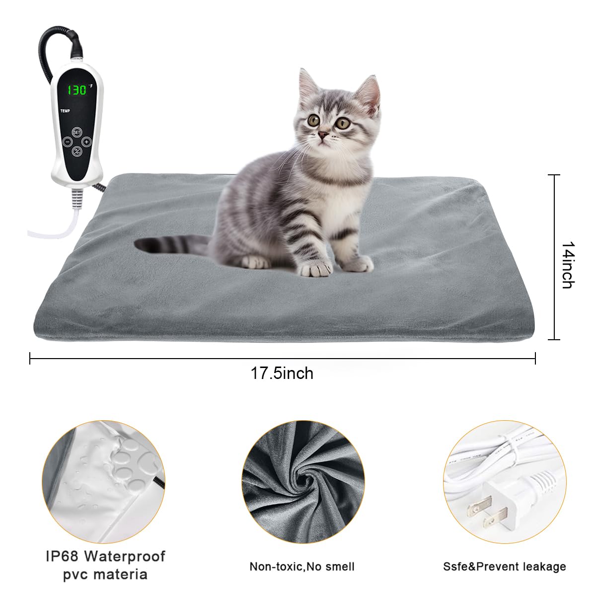 RIOGOO pet heating pad waterproof cover protects surfaces during use