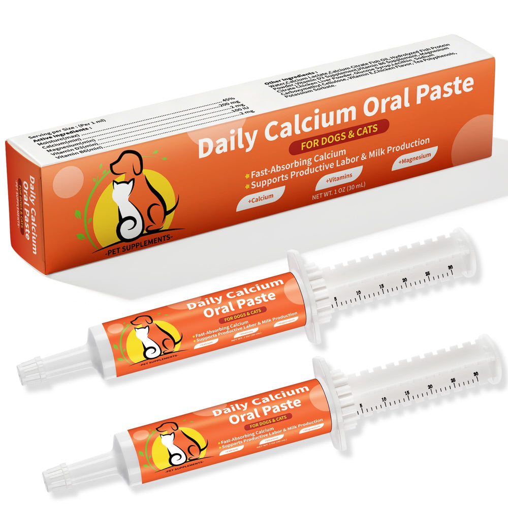 Riteeu calcium paste tube for labor support during whelping.