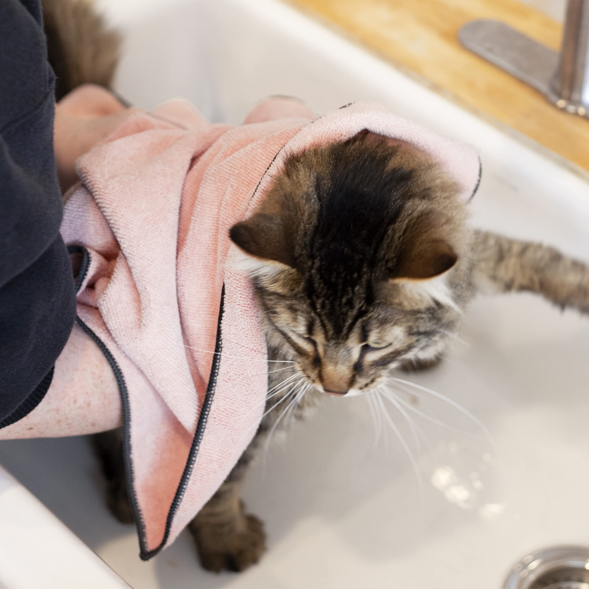RITZ 18x28 towel size fits medium dogs and cats.