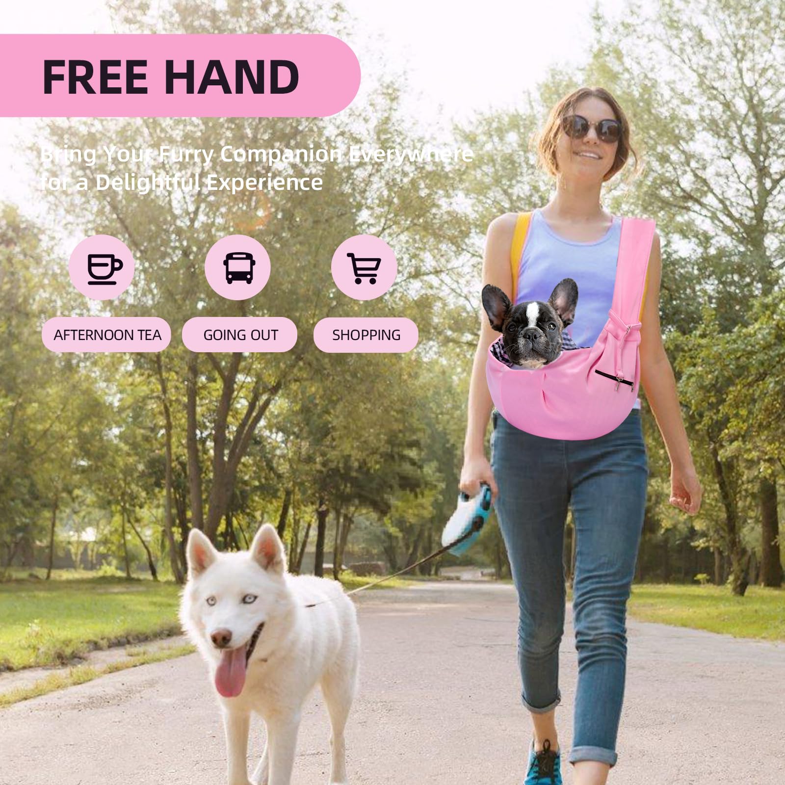 Riuja breathable cotton sling offers skin-friendly comfort for small pets