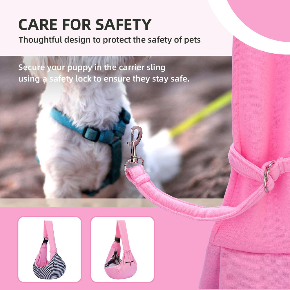 Riuja pink sling with zippered pocket for phone or snacks during outings