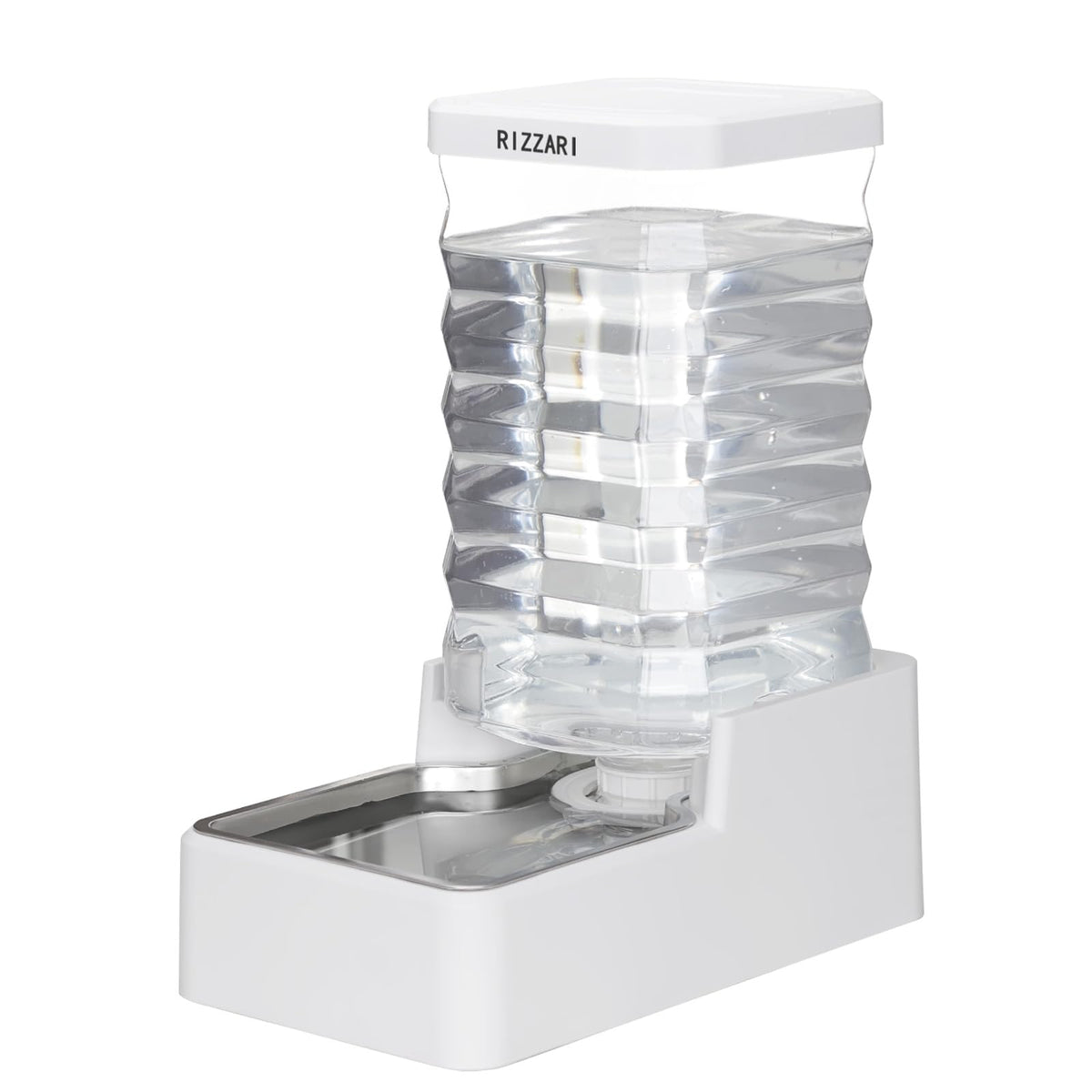 RIZZARI 10L gravity waterer with filter shows continuous hydration capability