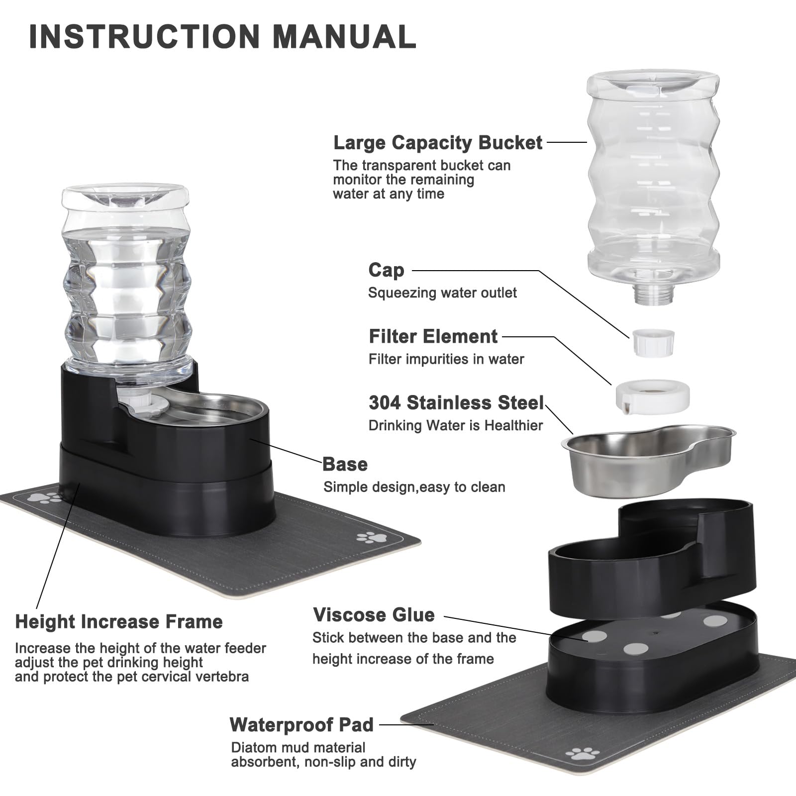 RIZZARI 7L water level window lets you monitor hydration at a glance