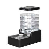 RIZZARI 9L stainless steel water feeder front view demonstrates large capacity for pets.