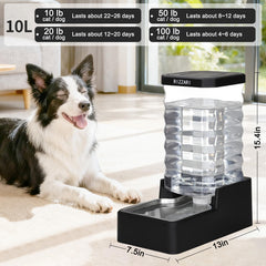 RIZZARI anti-tip base stabilizes the dispenser and prevents spills