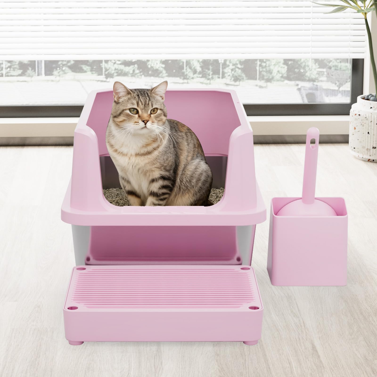 RIZZARI pink open-top design supports quick scooping and easy daily cleanup.