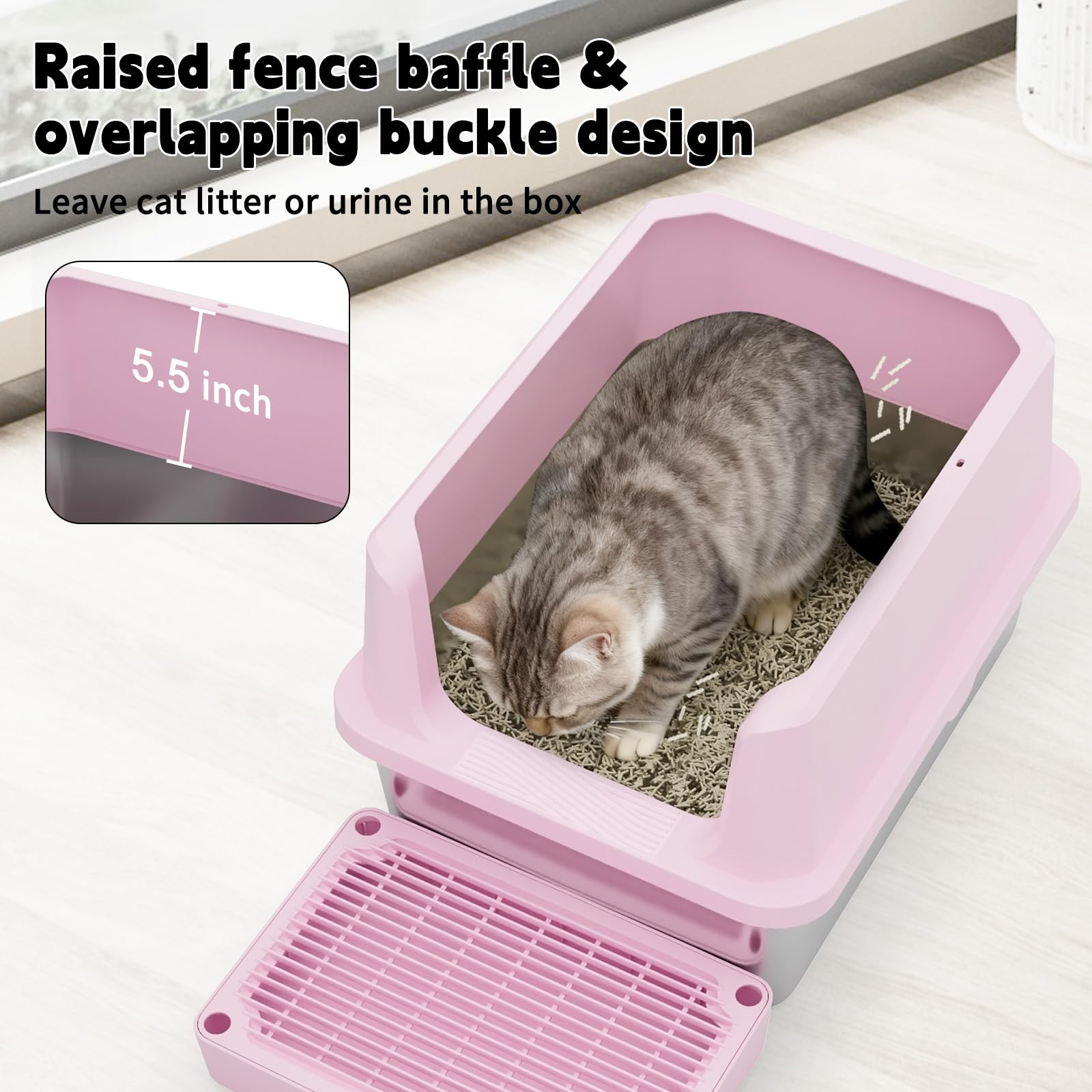 RIZZARI sifting tracker mat and scoop reduce litter tracking around the home.