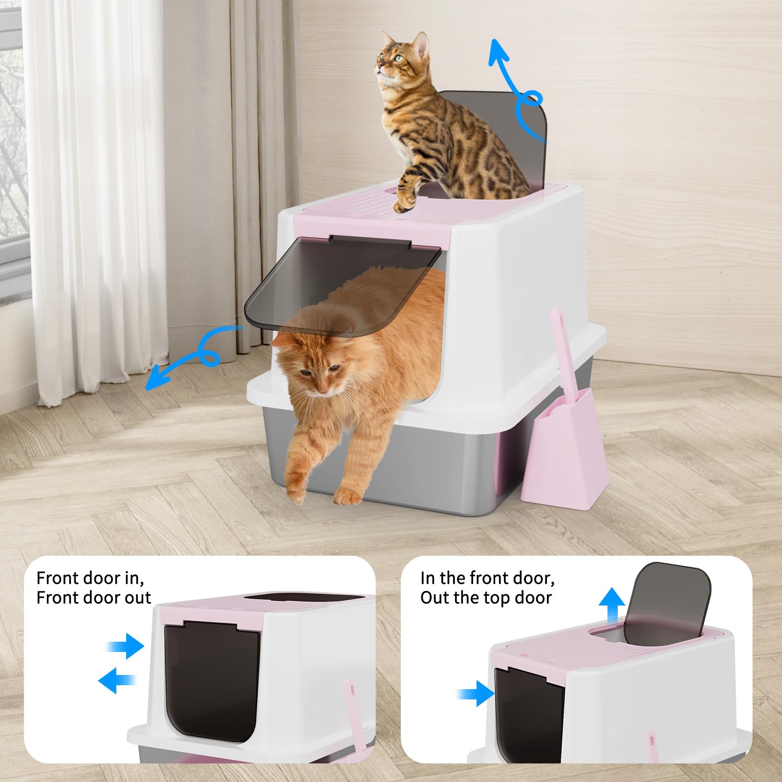 RIZZARI litter box with Teflon coating cleans quickly and easily.