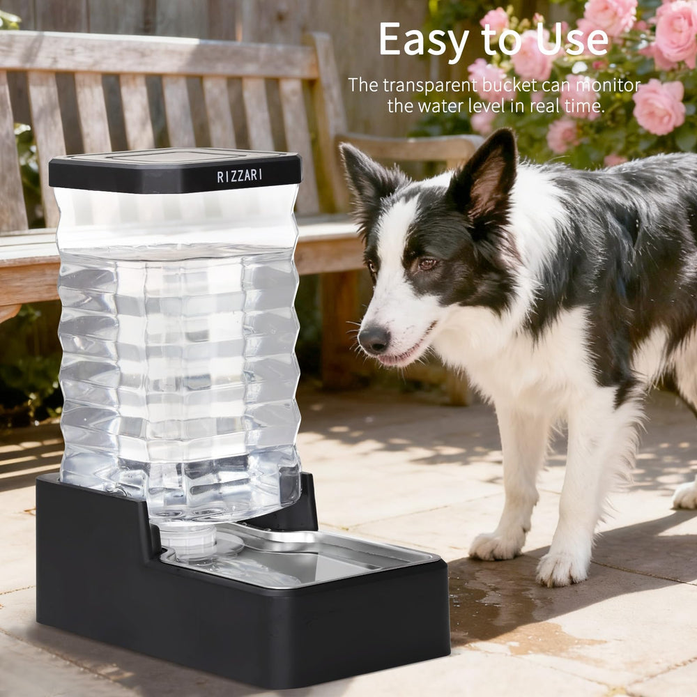 RIZZARI ergonomic raised-height design reduces neck strain for pets.