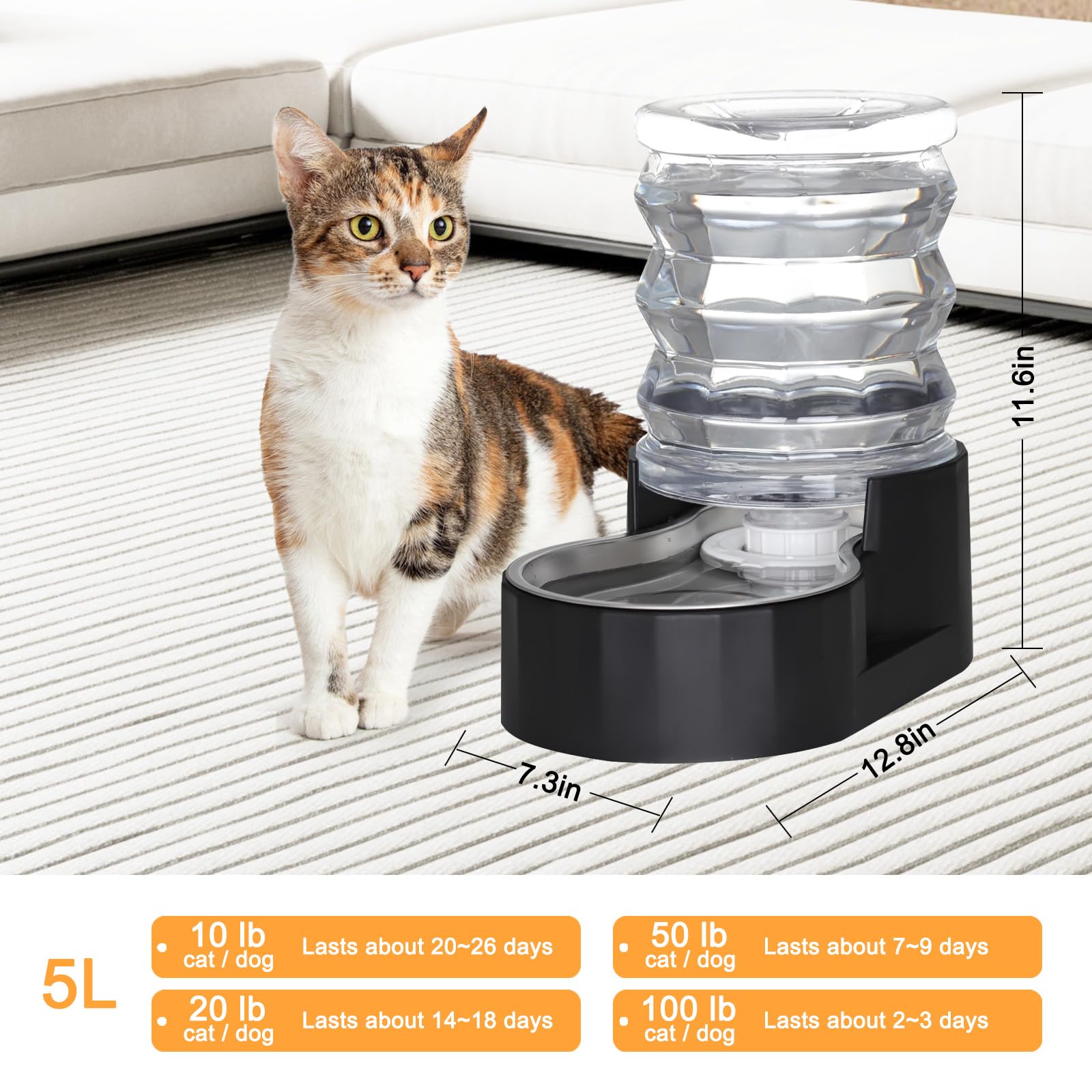 RIZZARI gravity dispenser with activated carbon for odor control and softened water
