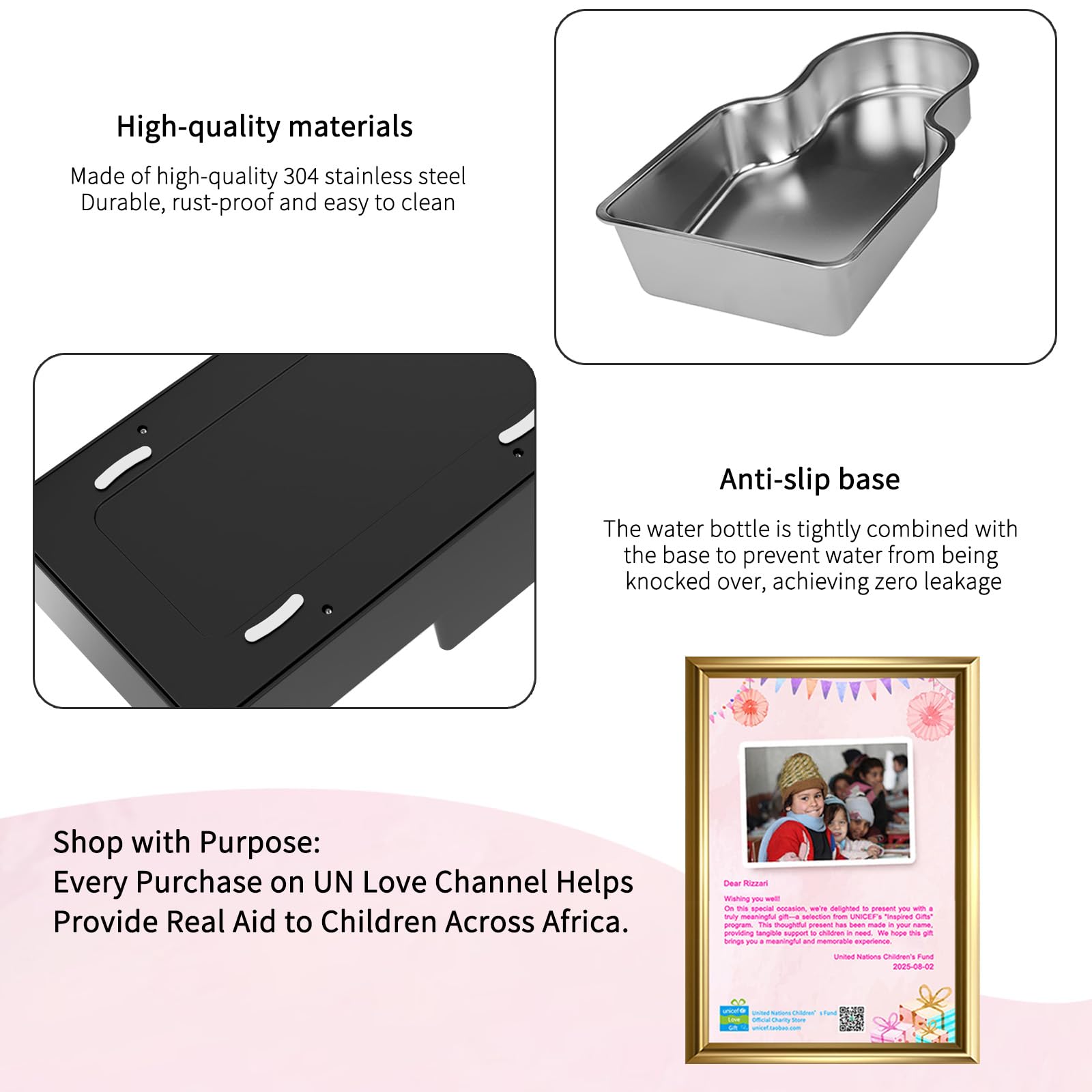 RIZZARI leak-proof refill system ensures clean floors and worry-free hydration