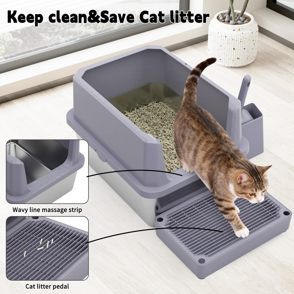 RIZZARI sifting tracker mat helps catch litter as cats step out.