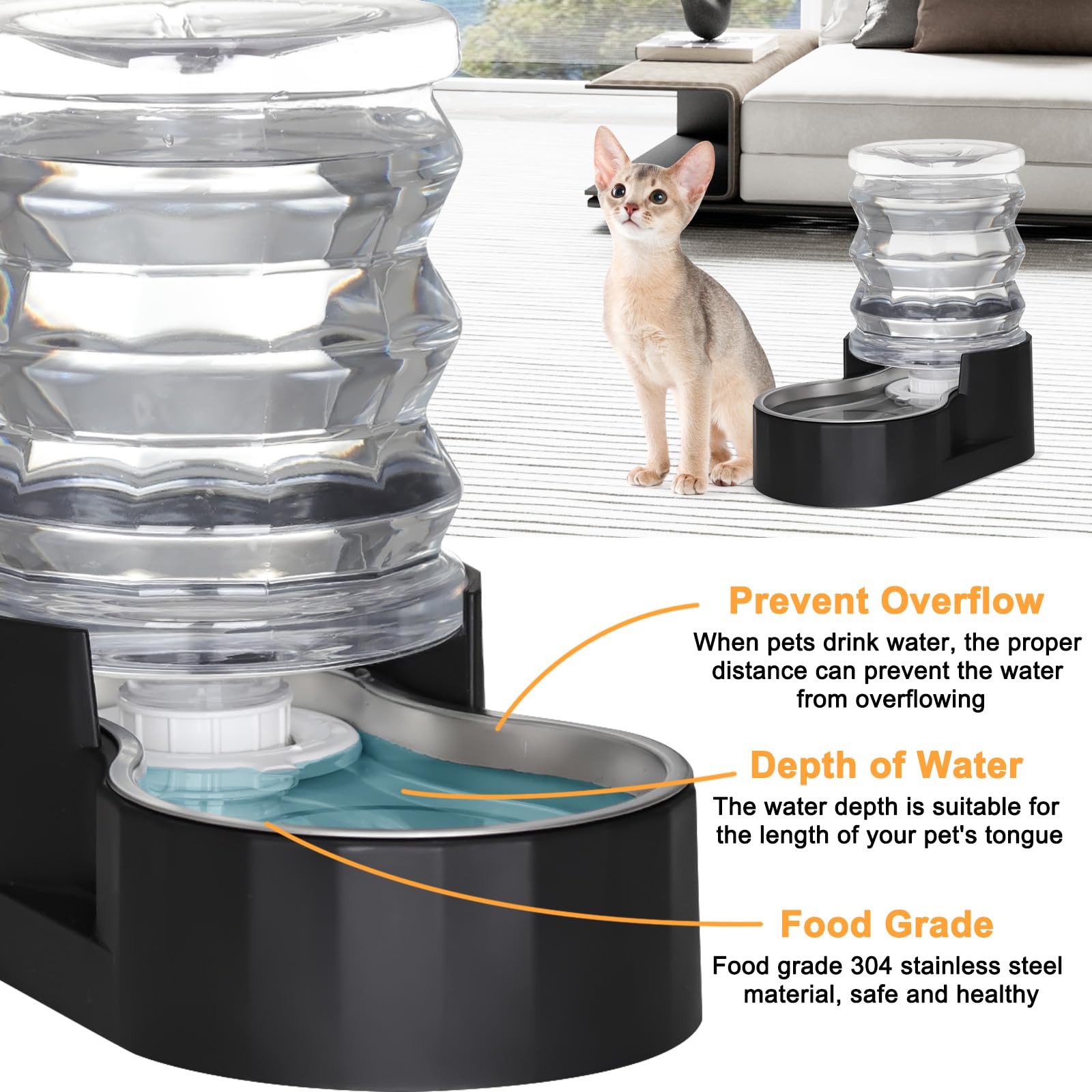 RIZZARI spill-resistant design keeps the drinking area tidy