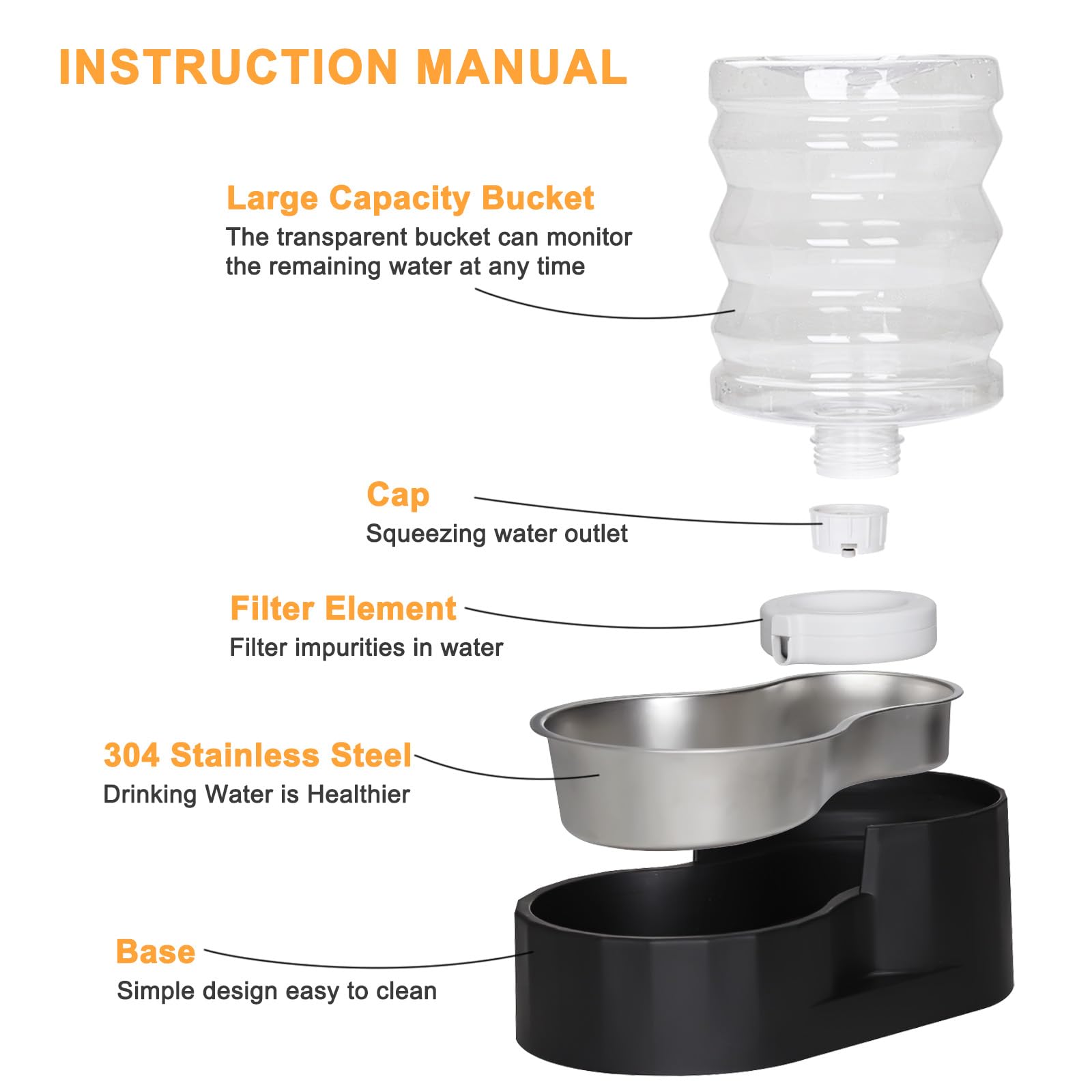 RIZZARI stainless steel bowl rust-resistant and easy to clean