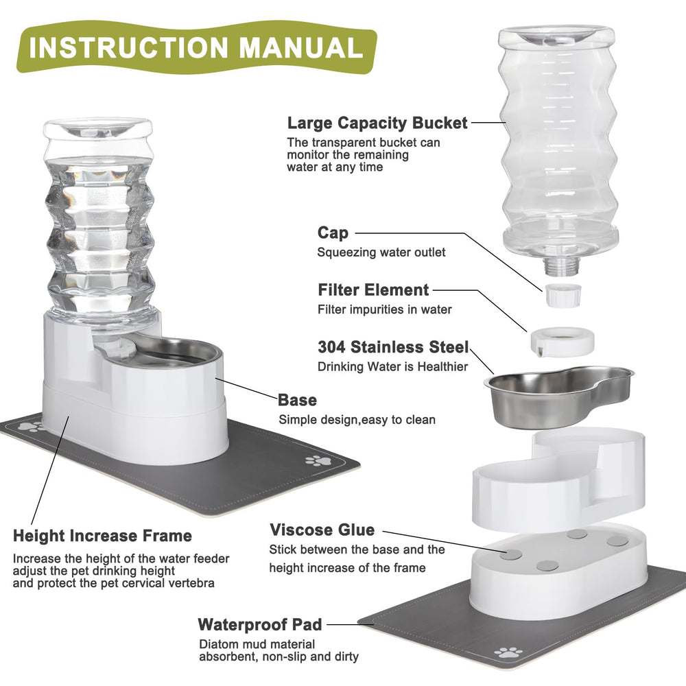 RIZZARI stainless steel bowl delivers durable, easy-clean hydration.