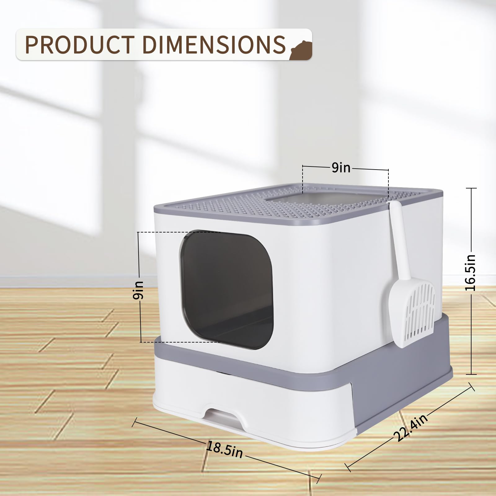 RIZZARI enclosed privacy cover creates a calm, secure space for cats.