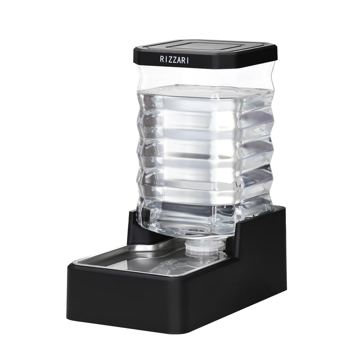 RIZZARI stainless steel dog dispenser tank view with large capacity hydration.