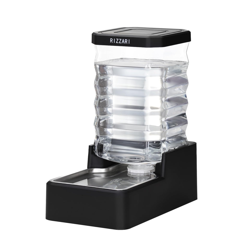 RIZZARI stainless steel dog dispenser tank view with large capacity hydration.