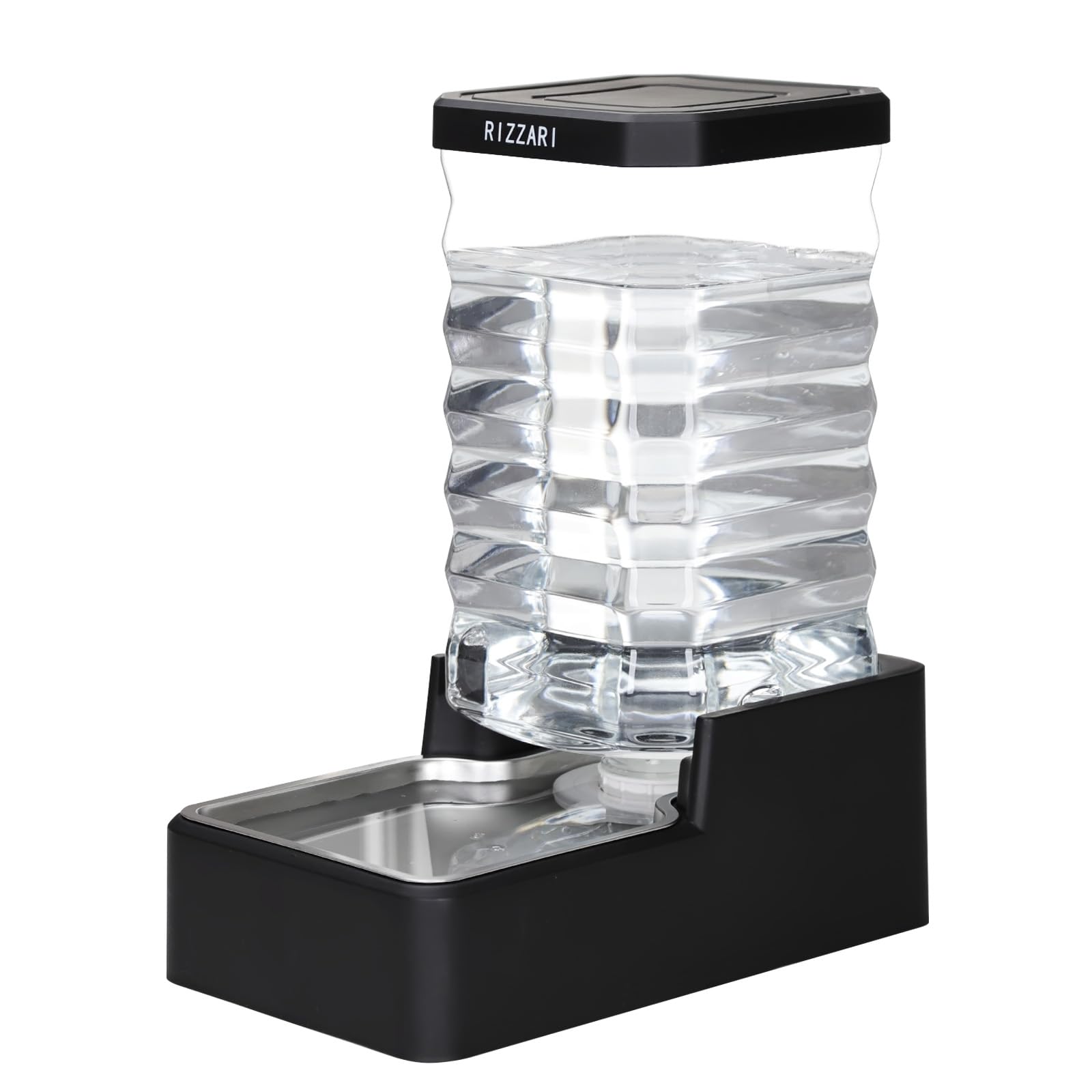 RIZZARI stainless steel 10L water dispenser for pets, durable and easy to clean.