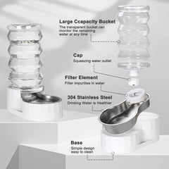 RIZZARI stainless steel pet waterer bowl design