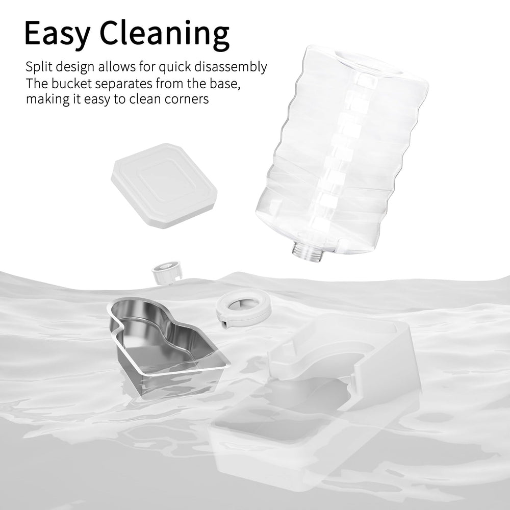 RIZZARI water dispenser assembly demonstrating tool-free setup for quick cleaning