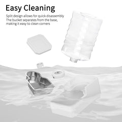 RIZZARI water dispenser assembly demonstrating tool-free setup for quick cleaning