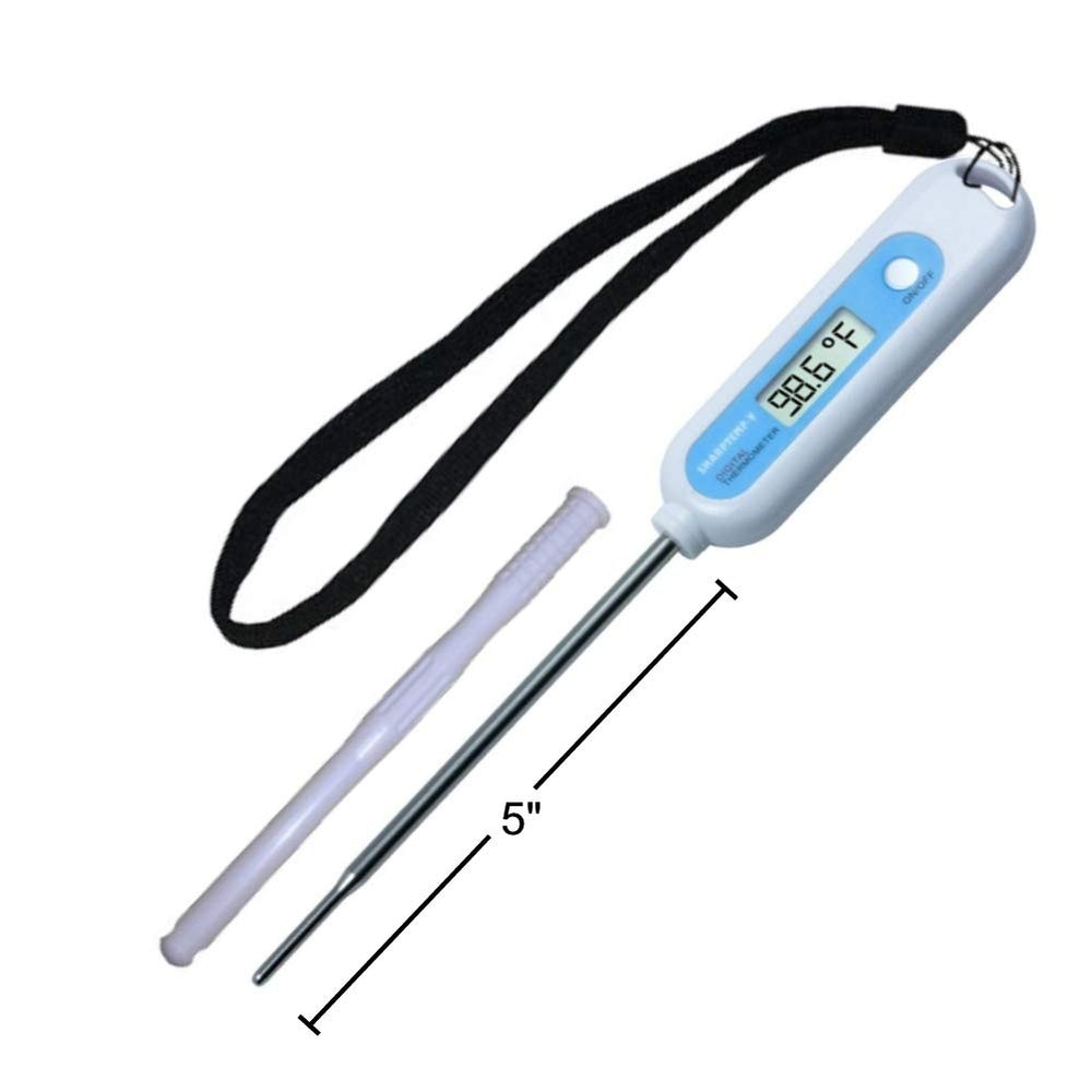 RJ Sharptemp-V digital display shows fast readings for livestock.