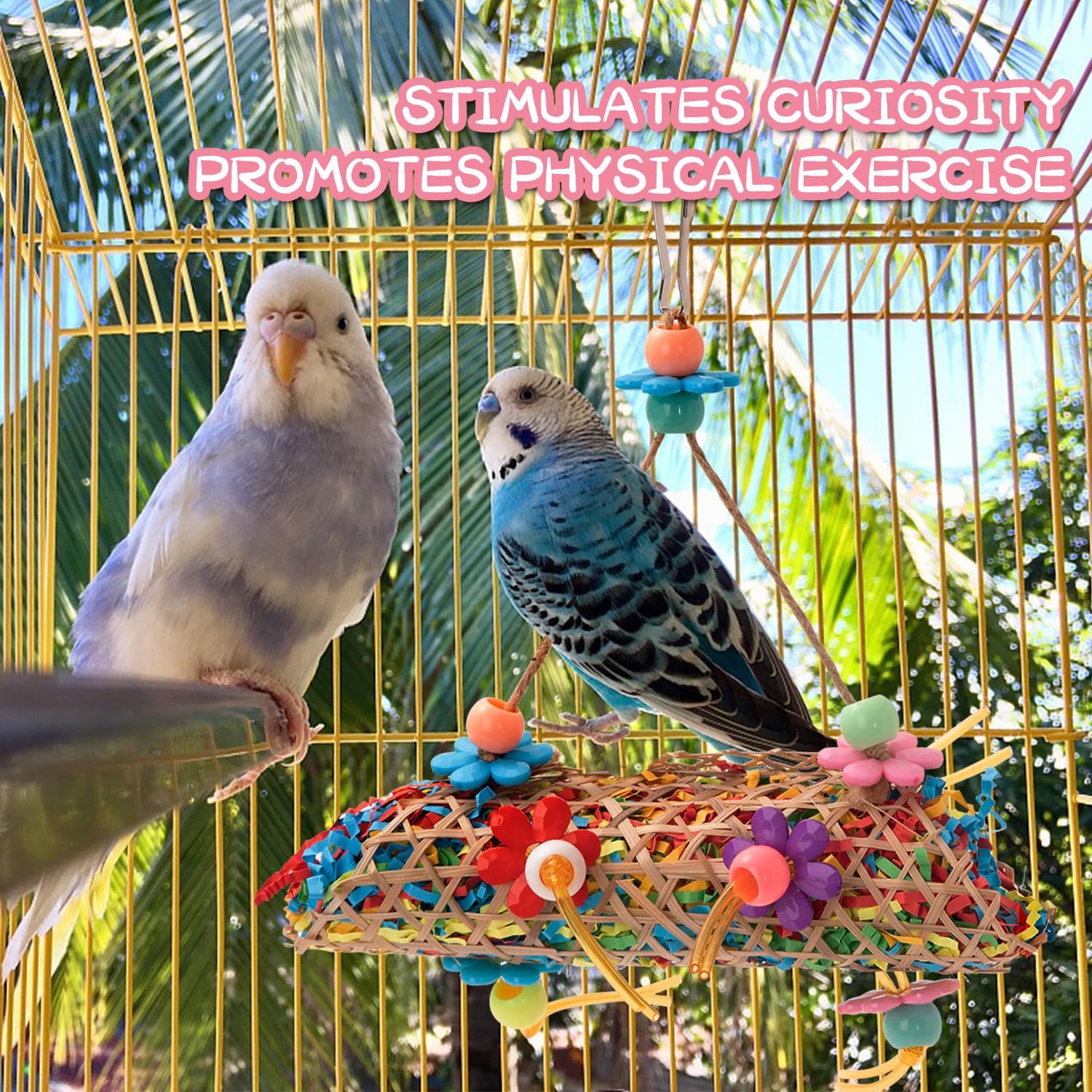 RLRICH foraging shredder toys for parrot promote activity and mental stimulation.