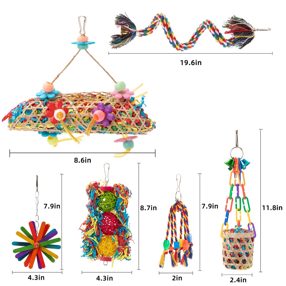 RLRICH hanging perch parakeet toy encourages climbing and playful time.