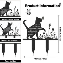 Rngmsi metal cat tombstone waterproof for outdoor garden or cemetery use.