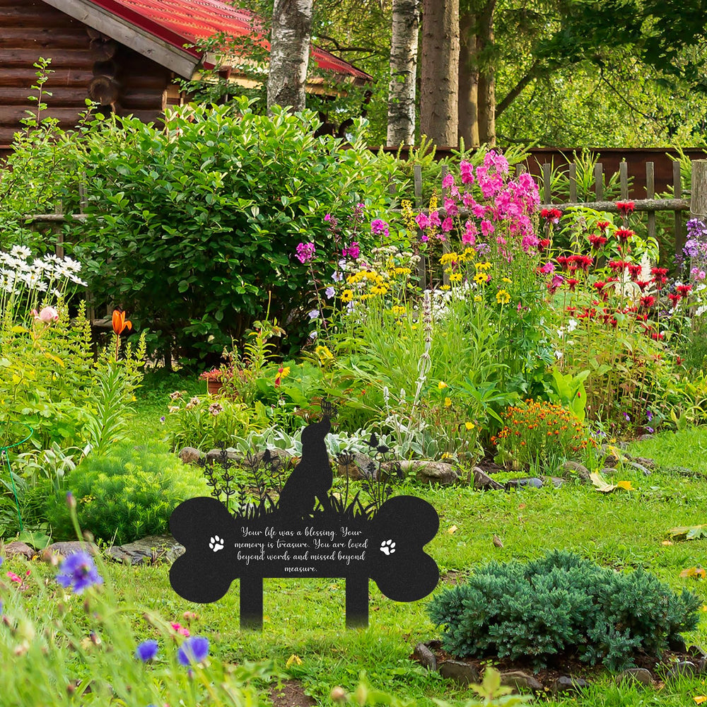 Rngmsi Pet Grave Marker 13-4x12-inch size fits garden spaces