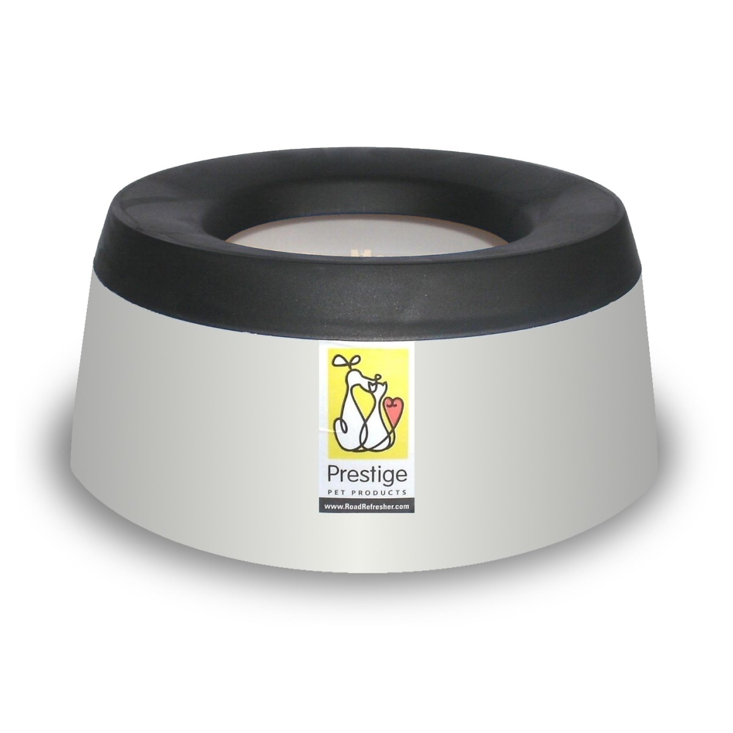 Road Refresher Prestige Pets water bowl dispenser with no-spill design for pets.